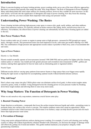 Why Soap Matters: The Role of Cleaning Agents in Power Washing