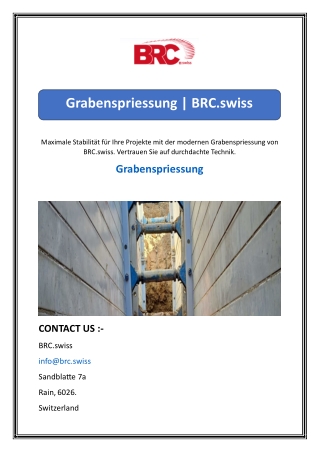 Grabenspriessung  BRC.swiss