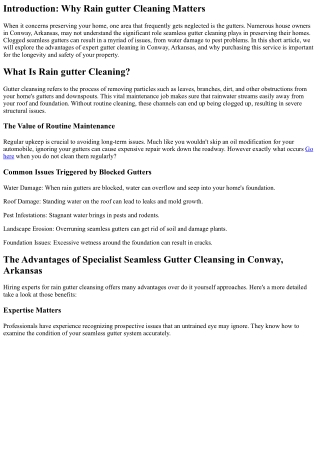The Benefits of Professional Gutter Cleansing in Conway, Arkansas