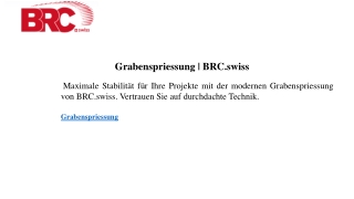 Grabenspriessung  BRC.swiss