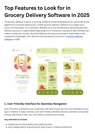 Top Features to Look for in Grocery Delivery Software in 2025