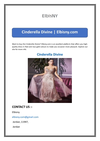 Cinderella Divine  Elbisny