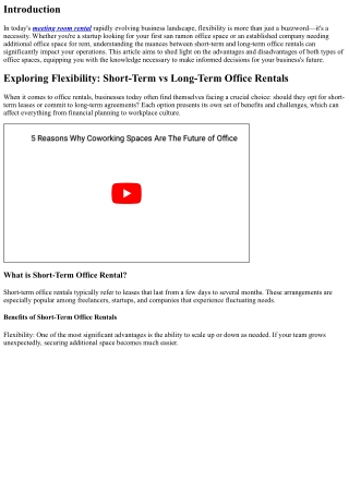 Exploring Versatility: Short-Term vs Long-Term Office Rentals