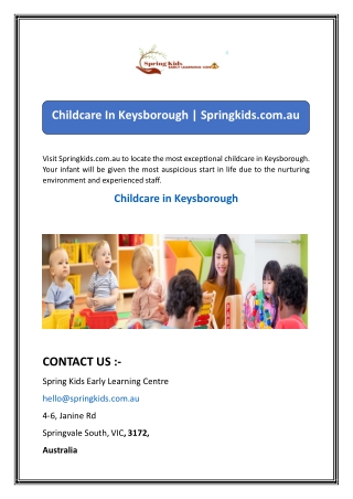 Childcare In Keysborough  Springkids.com