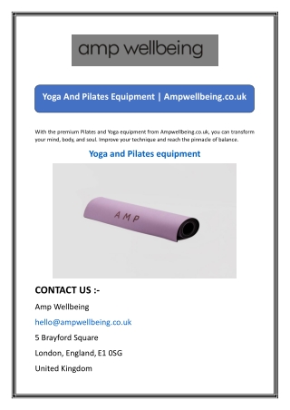 Yoga And Pilates Equipment  Ampwellbeing.co.uk