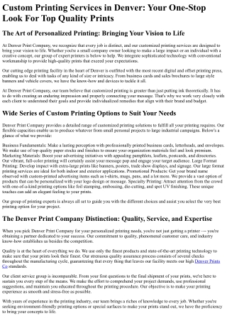 Denver Print Company