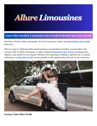 Stretch limo hire Perth