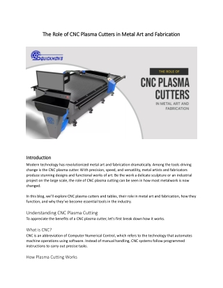 Squickmons_The Role of CNC Plasma Cutters in Metal Art and Fabrication