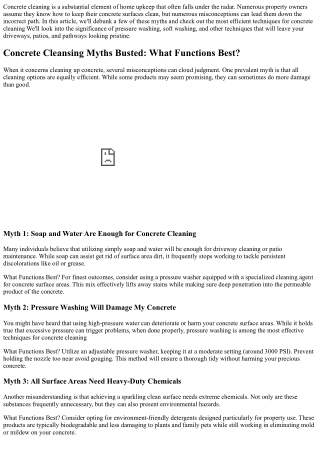 Concrete Cleaning Myths Busted: What Functions Best?