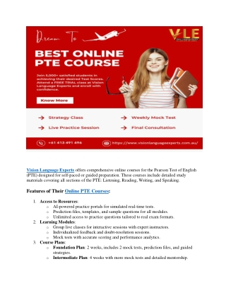 Online PTE course