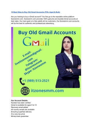 10 Best Sites to Buy Old Gmail Accounts (PVA, Aged & Bulk)