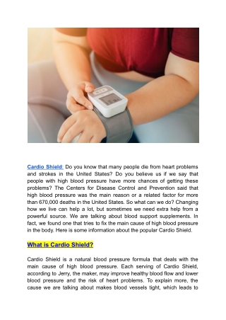 Cardio Shield-Anyone Can Use To Support Healthy Blood Pressure