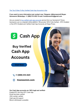 The Top 5 Sites To Buy Verified Cash App Accounts in this