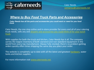 Where to Buy Food Truck Parts and Accessories