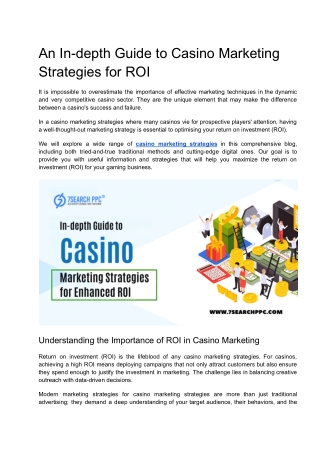 An In-depth Guide to Casino Marketing Strategies for ROI