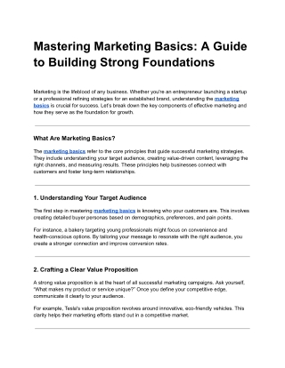 Mastering Marketing Basics_ A Guide to Building Strong Foundations