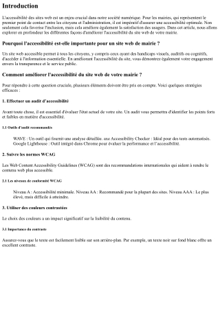 Comment améliorer l'accessibilité du site web de votre mairie ?