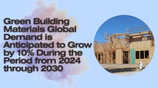 Green Building Materials - A Global Market Overview