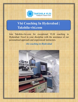 Vlsi Coaching In Hyderabad | Takshila-vlsi.com