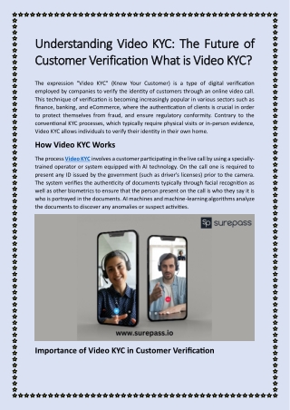 The Future of Customer Verification What is Video KYC