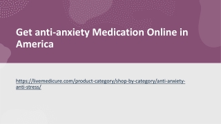 Get anti-anxiety Medication Online in America