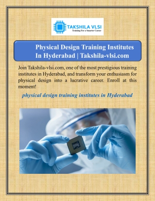 Physical Design Training Institutes In Hyderabad | Takshila-vlsi.com