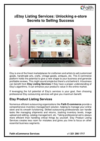 Etsy Listing Services: Unlocking e-store Secrets to Selling Success