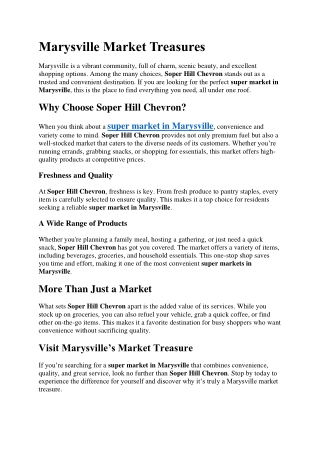 Marysville Market Treasures
