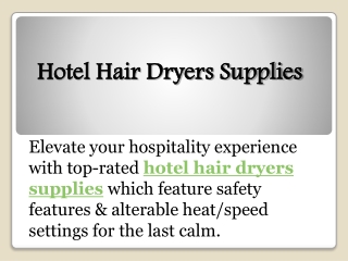 Hotel Hair Dryers Supplies