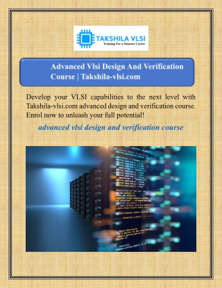 Advanced Vlsi Design And Verification Course | Takshila-vlsi.com