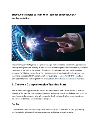 Effective Strategies to Train Your Team for Successful ERP Implementation