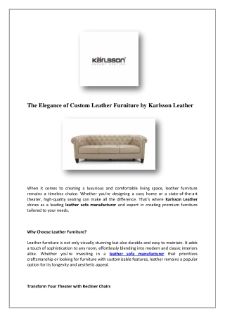 Leather Car Seat Covers Online - Karlsson Leather