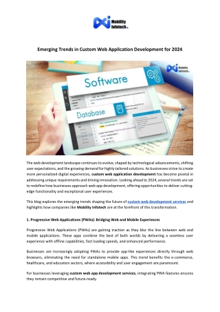 Emerging Trends in Custom Web Application Development for 2024