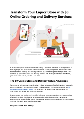 Transform Your Liquor Store with $0 Online Ordering and Delivery Services
