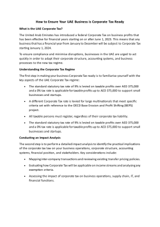 How to Ensure Your UAE Business is Corporate Tax Ready - Nimbus Counsultancy
