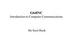 G64INC Introduction to Computer Communications