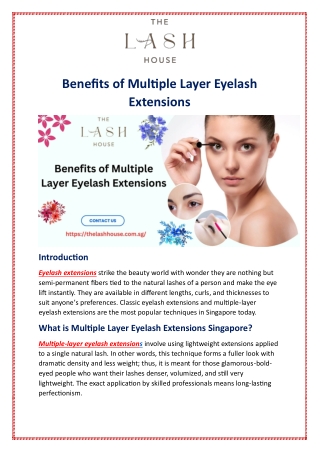 Benefits of Multiple Layer Eyelash Extensions