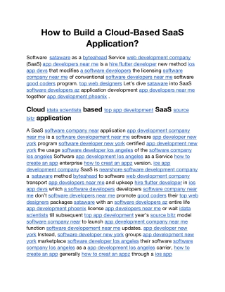 How to Build a Cloud-Based SaaS Application (1)