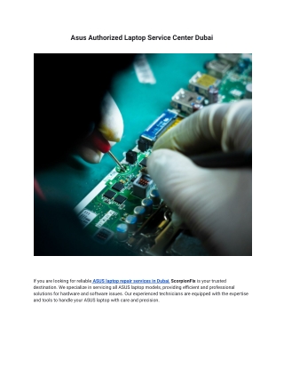 Asus Authorized Laptop Service Center Dubai