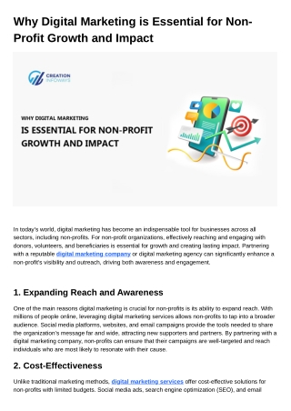 Why Digital Marketing is Essential for Non-Profit Growth and Impact