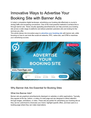 Innovative Ways to Advertise Your Booking Site with Banner Ads