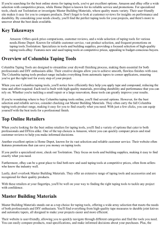 Best Online Stores for Taping Tools
