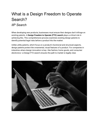 What is a Design Freedom to Operate Search? | IIP Search