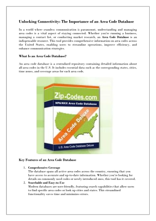 Area Code Database