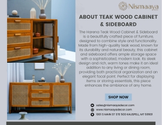 Harena Teak Wood Cabinet & Sideboard: Timeless Elegance in Storage