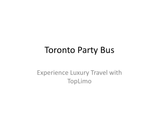 Affordable Party Bus Services in Toronto - Top Limo