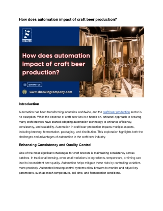 How does automation impact of craft beer production_