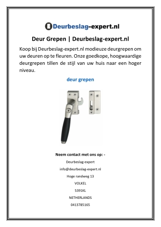 Deur Grepen  Deurbeslag-expert.nl