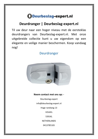 Deurdranger  Deurbeslag-expert.nl