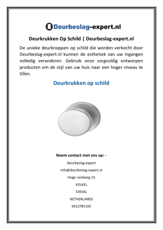 Deurkrukken Op Schild  Deurbeslag-expert.nl